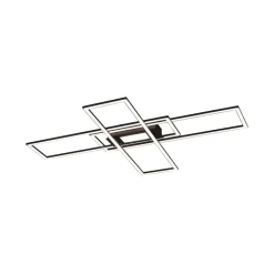 LED-loftlampe Asmin, CCT, sort, 98,9x69,4cm