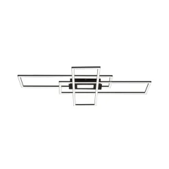 LED-loftlampe Asmin, CCT, sort, 98,9x69,4cm