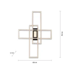 LED-loftlampe Asmin, CCT, sort, 98,9x69,4cm