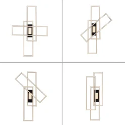 LED-loftlampe Asmin, CCT, sort, 98,9x69,4cm
