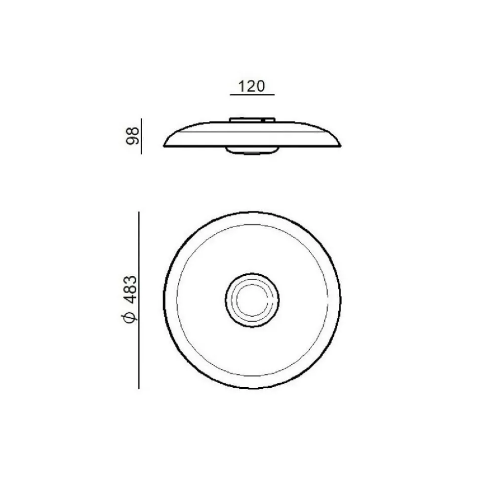 LED-loftlampe Basin_P, hvid, metal, Ø 48 cm