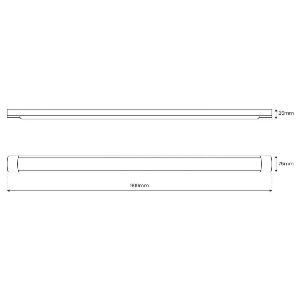 LED-loftlampe Batten, længde 90 cm, aluminium, hvid, 4.000 K