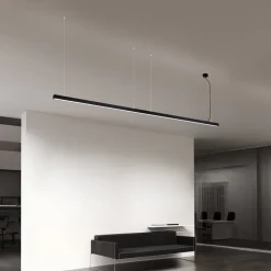 LED-loftlampe Bounce, sort, længde 113 cm, CCT, aluminium