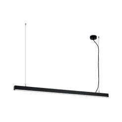 LED-loftlampe Bounce, sort, længde 113 cm, CCT, aluminium