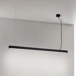 LED-loftlampe Bounce, sort, længde 113 cm, CCT, aluminium