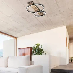 LED-loftlampe Boyal, brun, længde 78 cm, træ, 2 lyskilder.