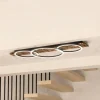 LED-loftlampe Boyal, sort, længde 101 cm, træ, 3 lyskilder.