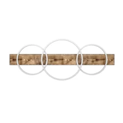 LED-loftlampe Boyal, sort, længde 101 cm, træ, 3 lyskilder.