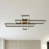 LED-loftlampe Dakari, længde 80 cm, sort/træ, 3 lyskilder.