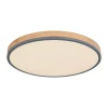 LED-loftlampe Doro, Ø 60 cm, mørk grafit/træ, træ, CCT