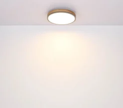 LED-loftlampe Doro, Ø 60 cm, mørk grafit/træ, træ, CCT