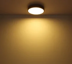 LED-loftlampe Doro, Ø 60 cm, mørk grafit/træ, træ, CCT