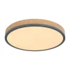 LED-loftlampe Doro, Ø 45 cm, mørk grafit/træ, træ, CCT