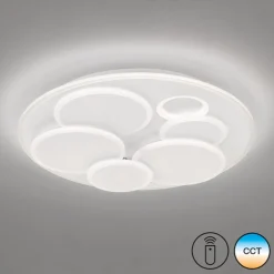 LED-loftlampe Dots, hvid, Ø 50 cm, metal/akryl, CCT