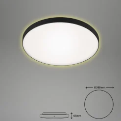 LED-loftlampe Flet med baggrundsbelysning, Ø 35,5 cm