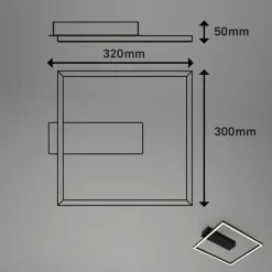 LED-loftlampe 3771 i rammeform, sort
