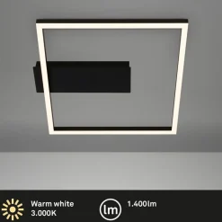 LED-loftlampe 3771 i rammeform, sort