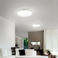 LED-loftlampe Isy, hvid, Ø 55 cm, metal, CCT, dæmpbar