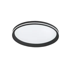 LED-loftlampe Isy, sort, Ø 45 cm, metal, CCT, dæmpbar