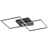 LED-loftlampe Iven, dæmpbar, sort, 53x53cm