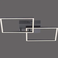 LED-loftlampe Iven, dæmpbar, sort, 53x53cm