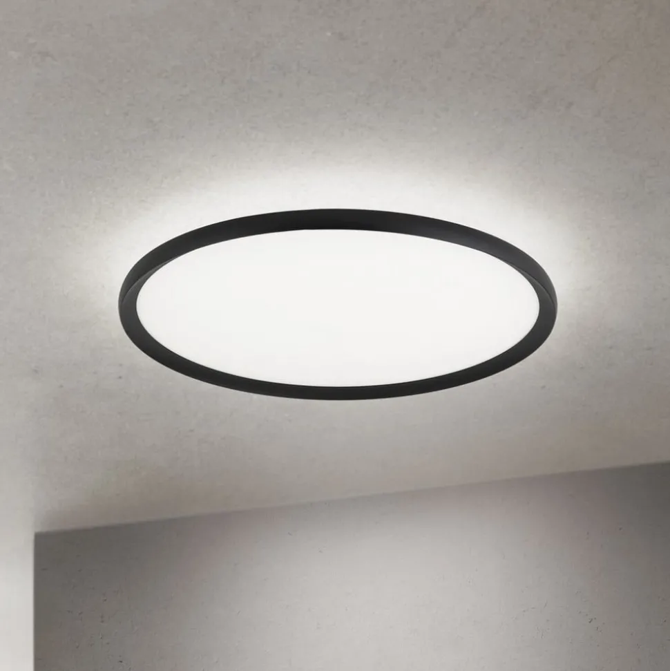 LED-loftlampe Kant, Ø 60 cm sort, CCT metal/plast