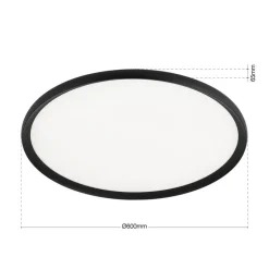 LED-loftlampe Kant, Ø 60 cm sort, CCT metal/plast