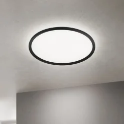 LED-loftlampe Kant, Ø 60 cm sort, CCT metal/plast