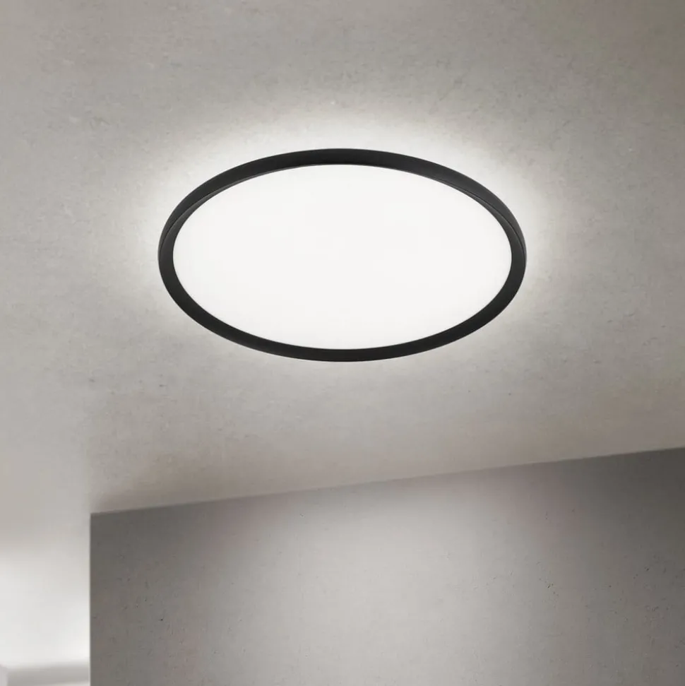 LED-loftlampe Kant, Ø 60 cm sort, CCT metal/plast
