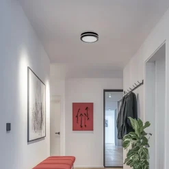 LED-loftlampe Marlon, Ø 22 cm, sort, plast, IP54