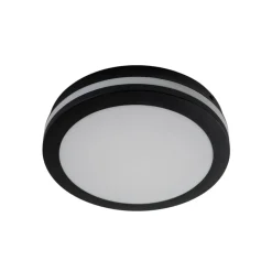 LED-loftlampe Marlon, Ø 22 cm, sort, plast, IP54