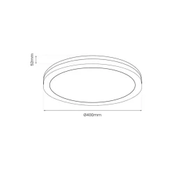 LED-loftlampe Marlon, Ø 40 cm, sort, plast, IP54