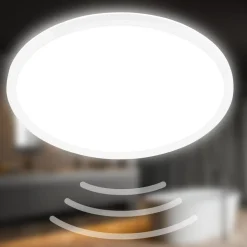 LED-loftlampe Move, sensor, Ø 42 cm, IP44, hvid, 4000K
