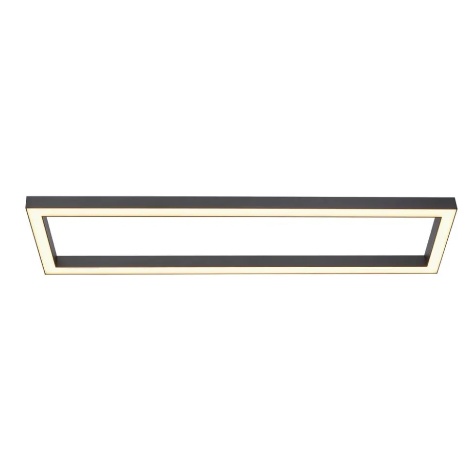 LED-loftlampe PURE Lines, 110 x 30 cm, antracit, fjernbetjening