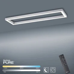 LED-loftlampe PURE Lines, 110 x 30 cm, antracit, fjernbetjening