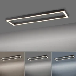 LED-loftlampe PURE Lines, 110 x 30 cm, antracit, fjernbetjening