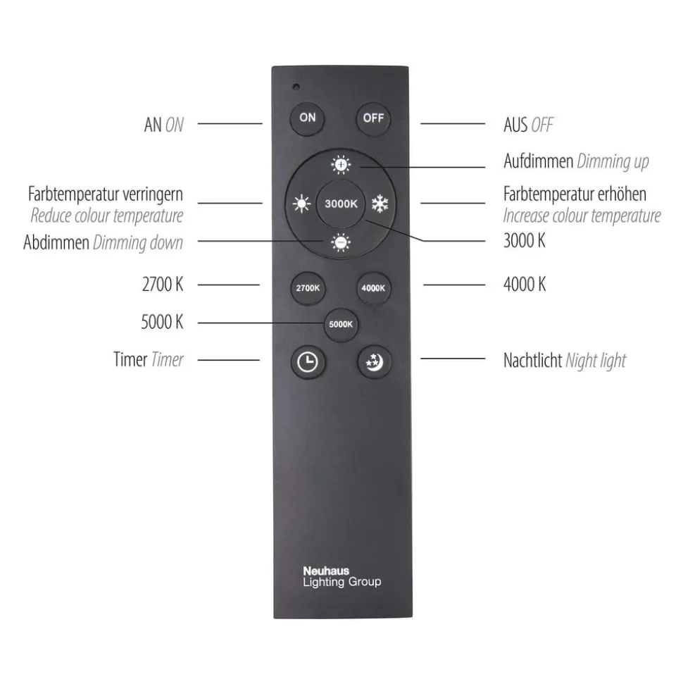 LED-loftlampe PURE Lines, 110 x 30 cm, antracit, fjernbetjening