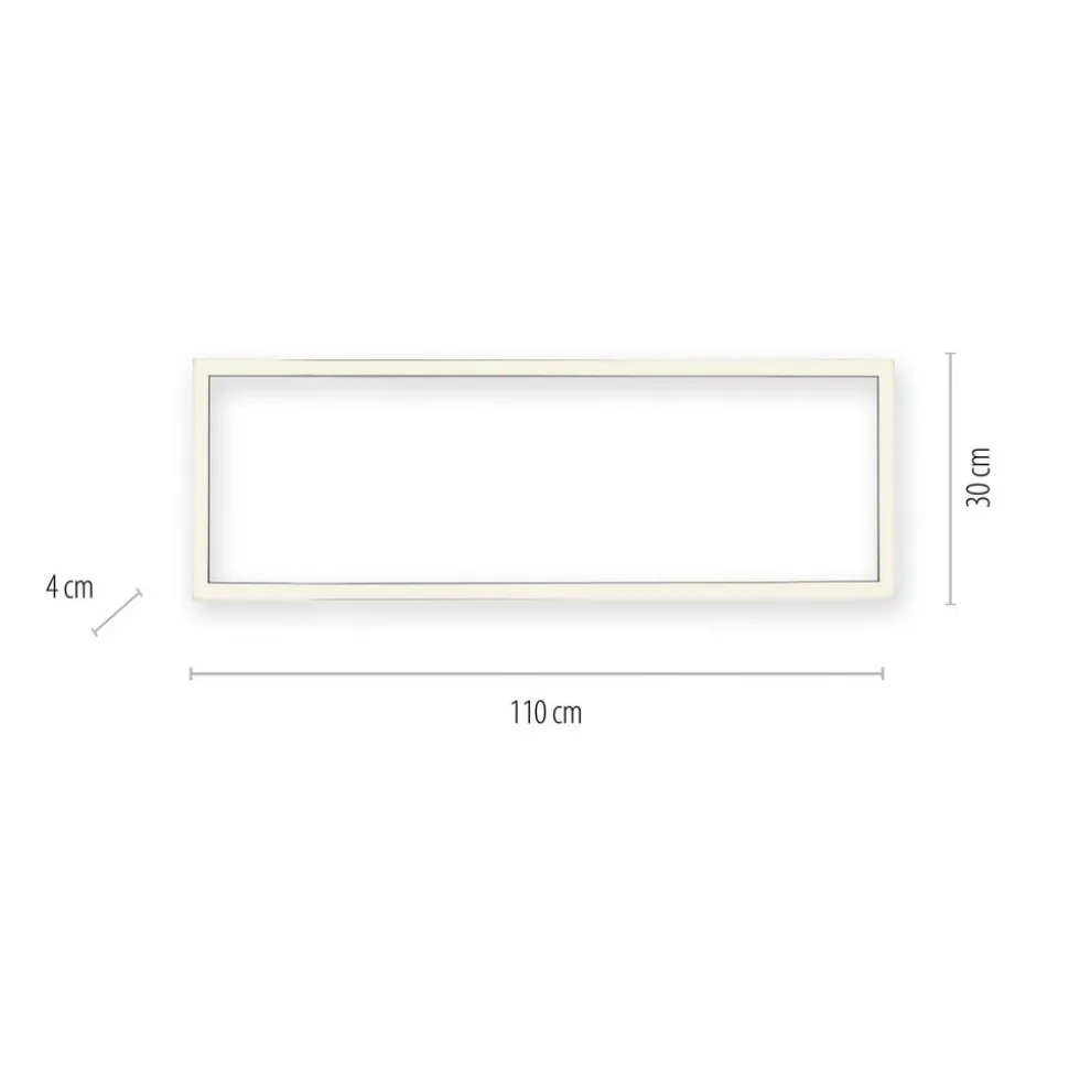 LED-loftlampe PURE Lines, 110 x 30 cm, sølv, CCT, fjernbetjening