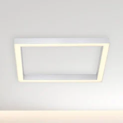 LED-loftlampe PURE Lines, 55 x 55 cm, sølv, CCT, fjernbetjening