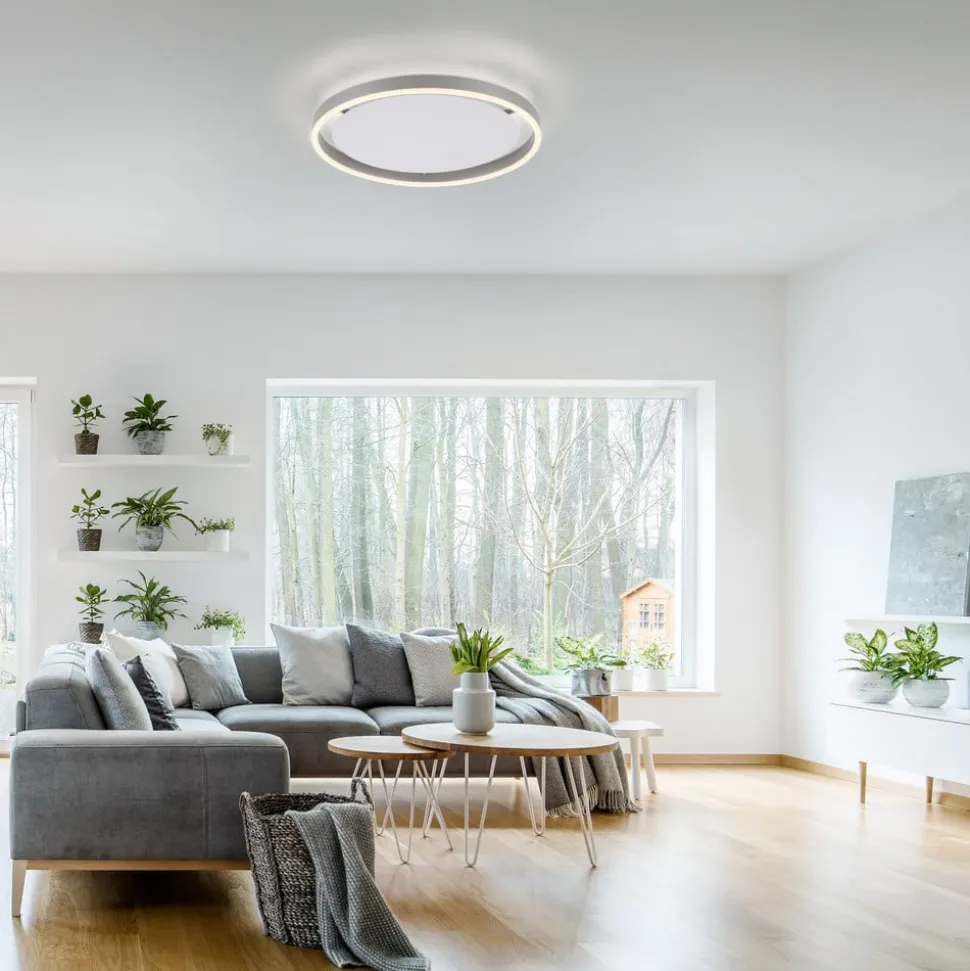 LED-loftlampe Ritus, Ø 39,3 cm, aluminium