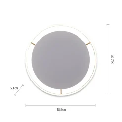 LED-loftlampe Ritus, Ø 58,5 cm, mat messing