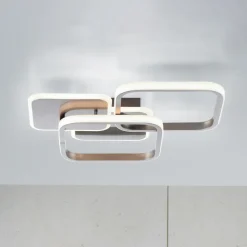 LED-loftlampe Sevent, kantet, 3.000 K, stål