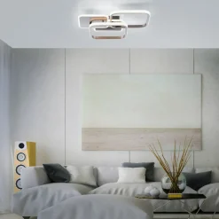LED-loftlampe Sevent, kantet, 3.000 K, stål