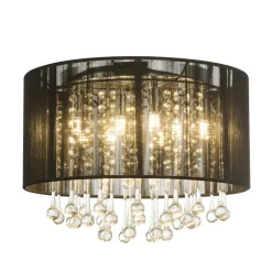 LED loftlampe Sierra med silkeskærm og vedhæng