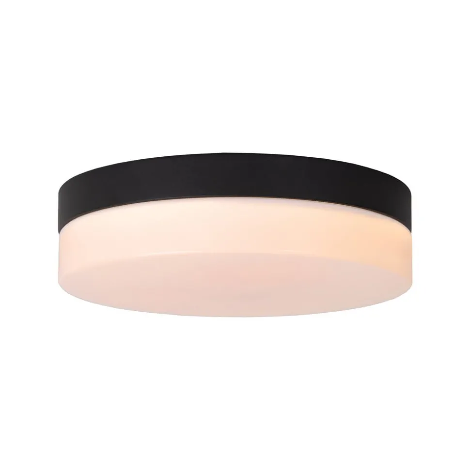 LED-loftlampe til badeværelset Biskit, sort, Ø 23 cm, plast