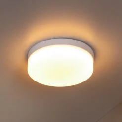 LED-loftlampe til badeværelset Biskit, hvid, Ø 23 cm, plast