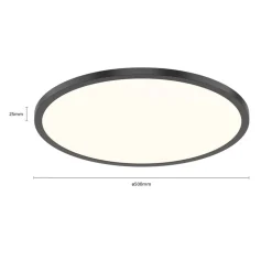 LED-loftlampe Tuco CCT, dæmpbar, sort Ø 50 cm