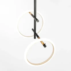 LED-loftlampe Ulaop, to ringe, sort