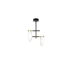 LED-loftlampe Ulaop, to ringe, sort