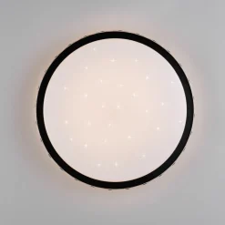 LED-loftlampe Varda, sort, Ø 39 cm, fjernbetjening